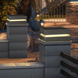 Modern Grey Square Post Light – Low Pillar Light for Gate