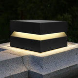 Modern Grey Square Post Light – Low Pillar Light for Gate