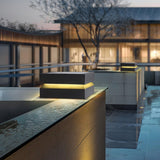 Modern Grey Square Post Light – Low Pillar Light for Gate