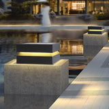 Modern Grey Square Post Light – Low Pillar Light for Gate