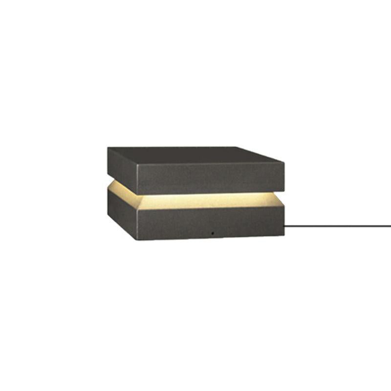 Modern Grey Square Post Light – Low Pillar Light for Gate