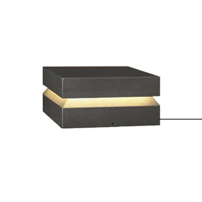 Modern Grey Square Post Light – Low Pillar Light for Gate