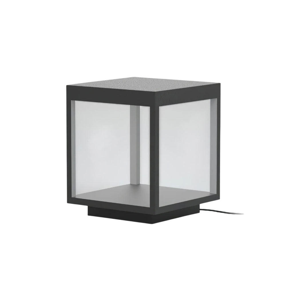 Modern Silver Frame Post Light – Pillar Light for Patio