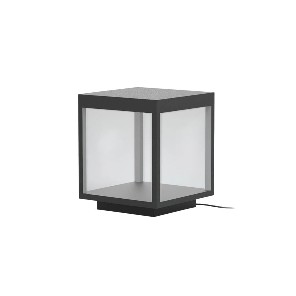 Modern Silver Frame Post Light – Pillar Light for Patio