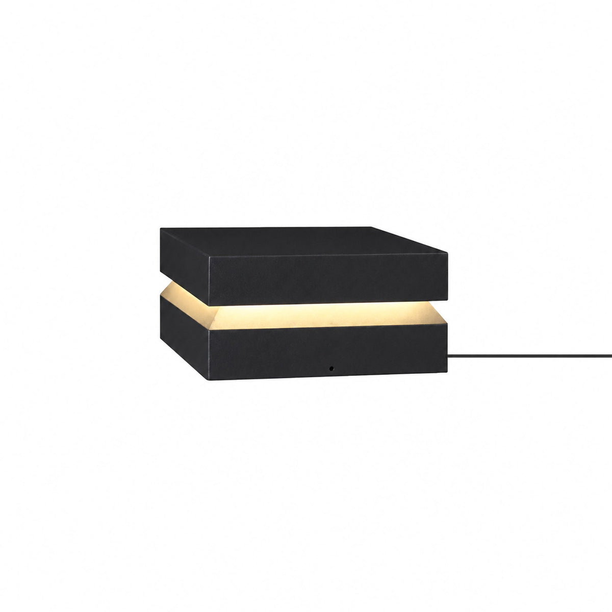 Modern Grey Square Post Light – Low Pillar Light for Gate