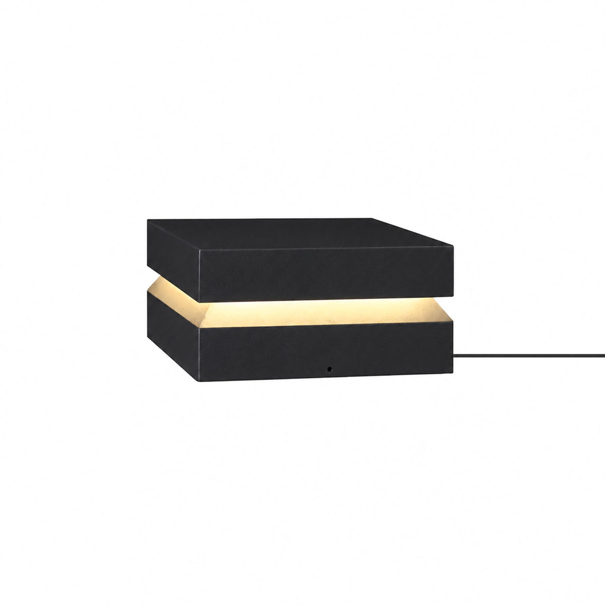 Modern Grey Square Post Light – Low Pillar Light for Gate