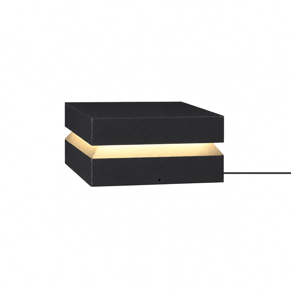 Modern Grey Square Post Light – Low Pillar Light for Gate