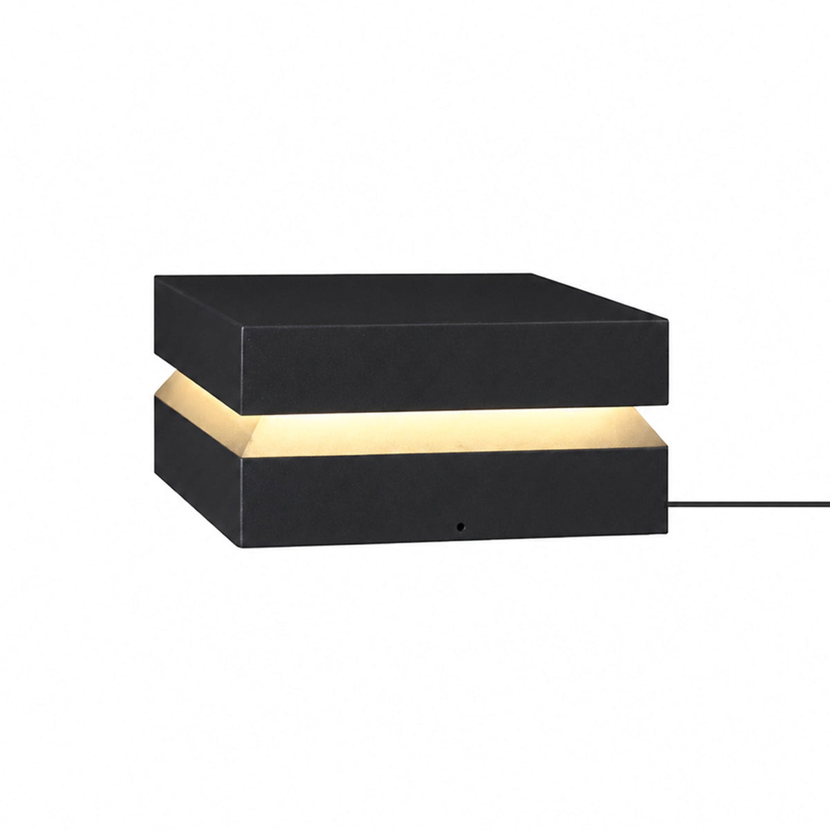 Modern Grey Square Post Light – Low Pillar Light for Gate
