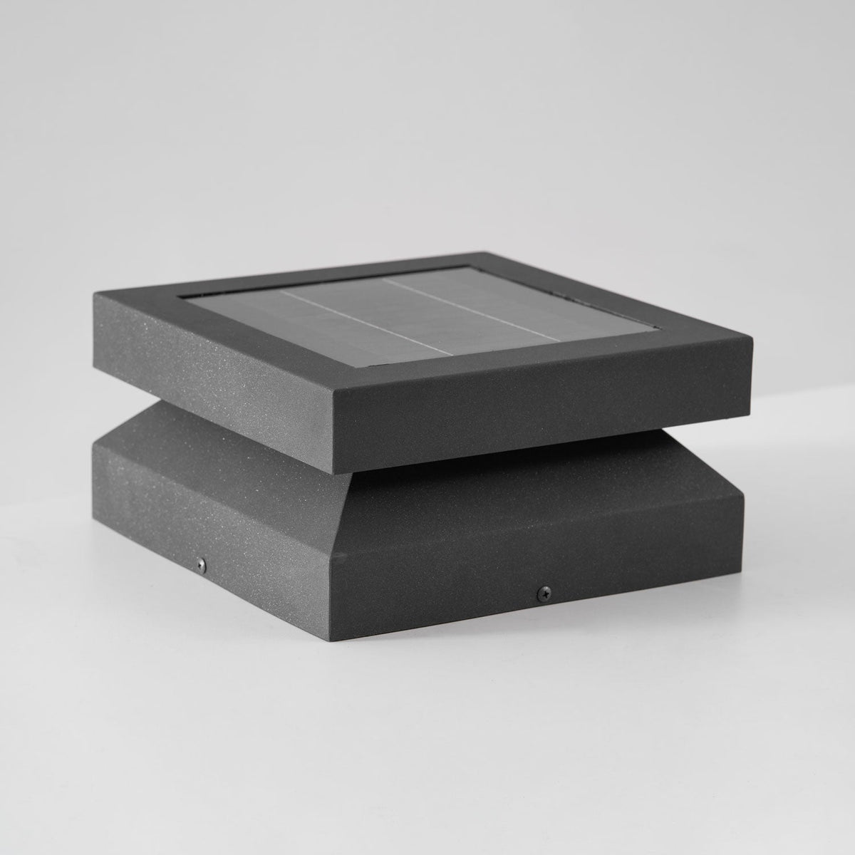 Modern Grey Square Post Light – Low Pillar Light for Gate