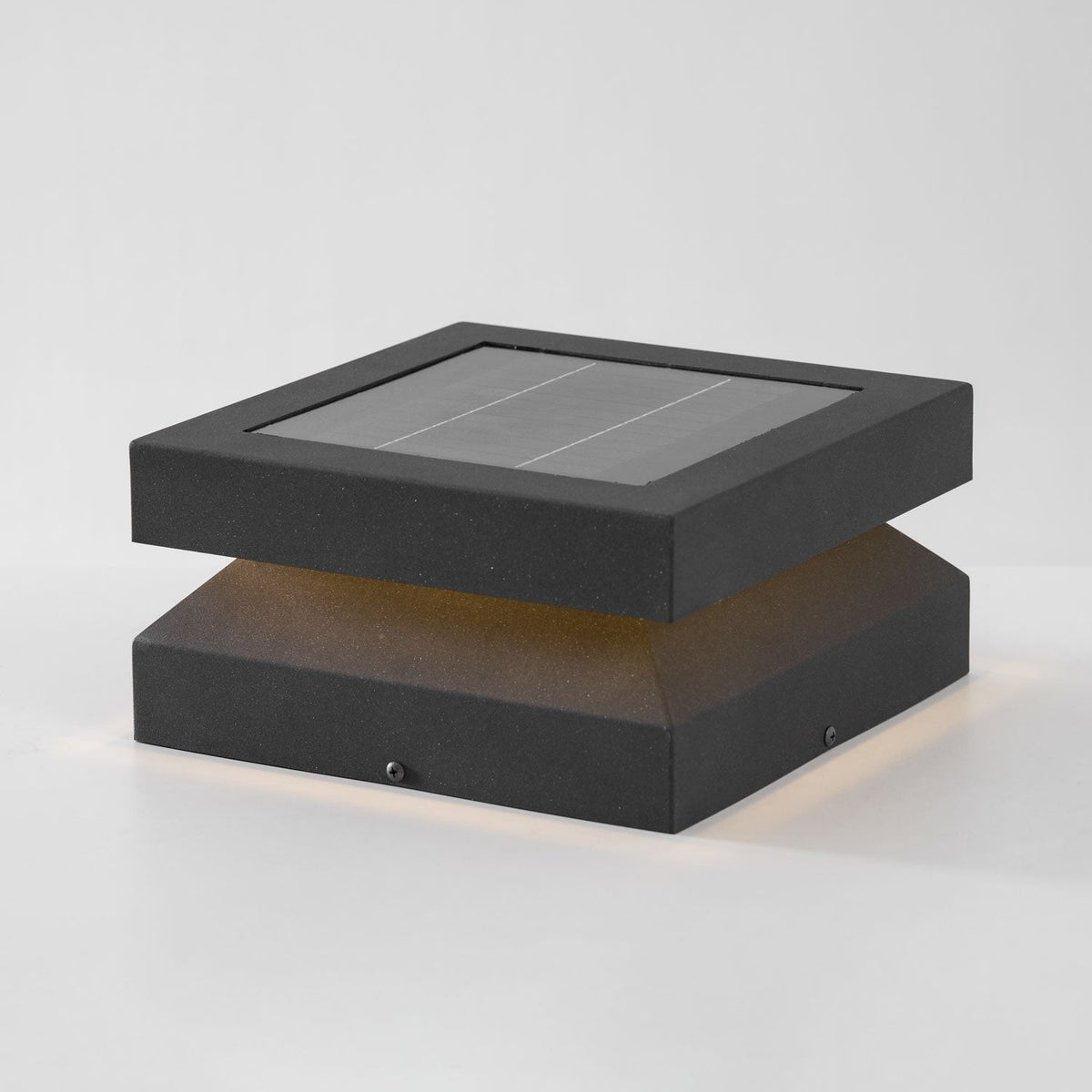 Modern Grey Square Post Light – Low Pillar Light for Gate