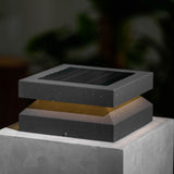 Modern Grey Square Post Light – Low Pillar Light for Gate