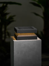 Modern Grey Square Post Light – Low Pillar Light for Gate
