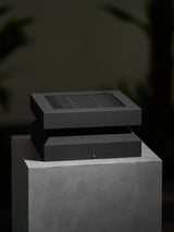 Modern Grey Square Post Light – Low Pillar Light for Gate
