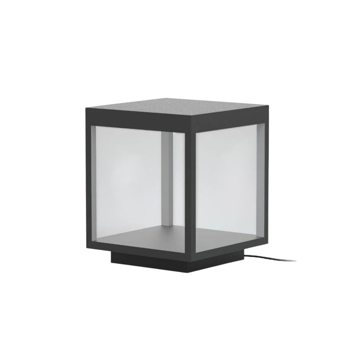 Modern Silver Frame Post Light – Pillar Light for Patio