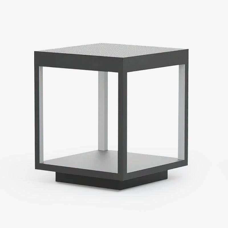 Modern Silver Frame Post Light – Pillar Light for Patio