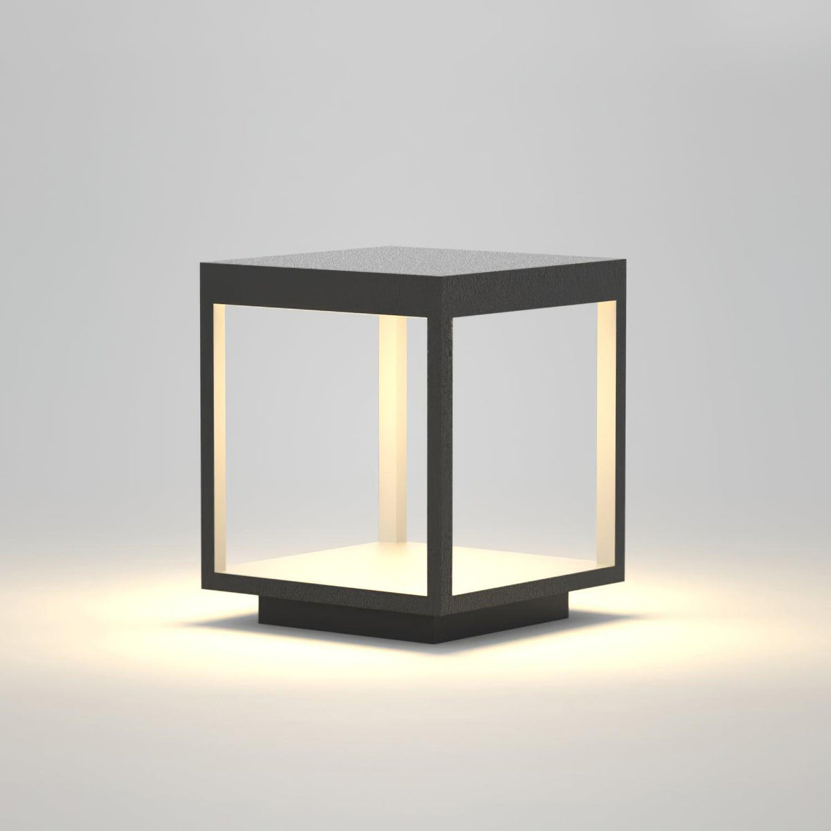 Modern Silver Frame Post Light – Pillar Light for Patio
