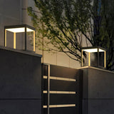 Modern Silver Frame Post Light – Pillar Light for Patio