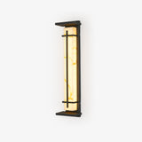 Modern Black Alabaster Wall Light – Tall Sconce for Porch