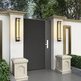 Modern Black Alabaster Wall Light – Tall Sconce for Porch