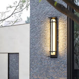 Modern Black Alabaster Wall Light – Tall Sconce for Porch