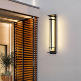 Modern Black Alabaster Wall Light – Tall Sconce for Porch