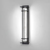 Modern Black Alabaster Wall Light – Tall Sconce for Porch