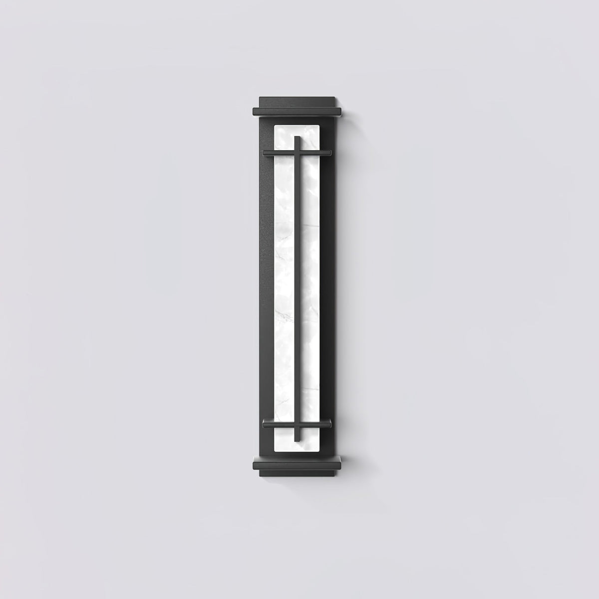 Modern Black Alabaster Wall Light – Tall Sconce for Porch