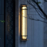 Modern Black Alabaster Wall Light – Tall Sconce for Porch