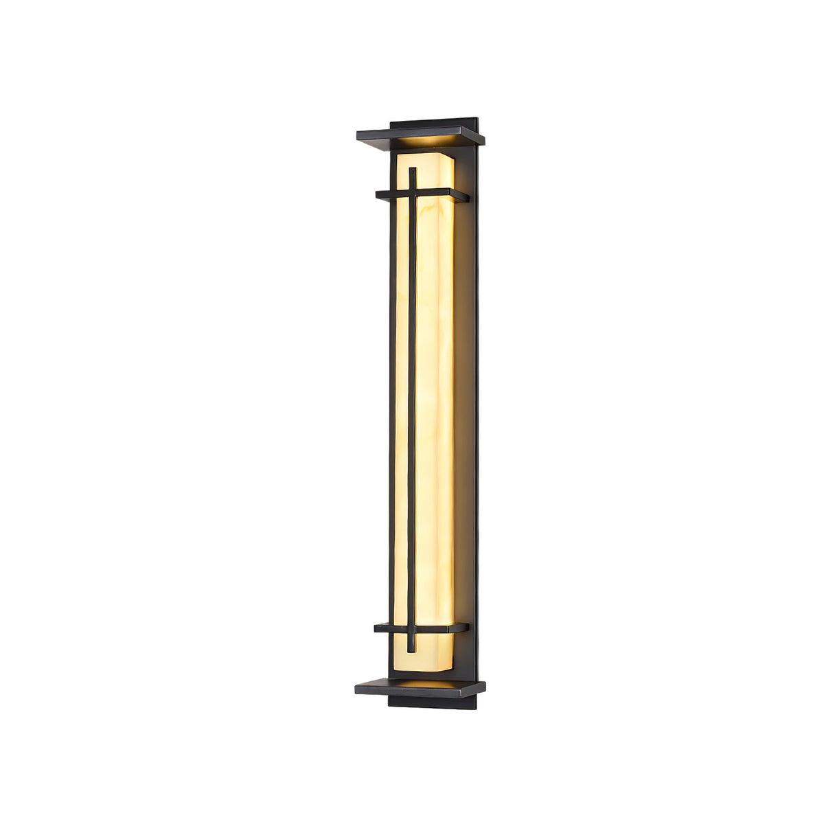 Modern Black Alabaster Wall Light – Tall Sconce for Porch