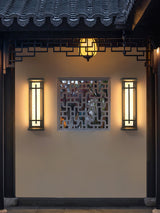 Modern Black Alabaster Wall Light – Tall Sconce for Porch