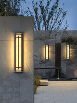 Modern Black Alabaster Wall Light – Tall Sconce for Porch
