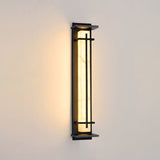Modern Black Alabaster Wall Light – Tall Sconce for Porch