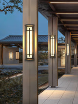 Modern Black Alabaster Wall Light – Tall Sconce for Porch