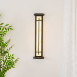 Modern Black Alabaster Wall Light – Tall Sconce for Porch