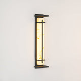 Modern Black Alabaster Wall Light – Tall Sconce for Porch