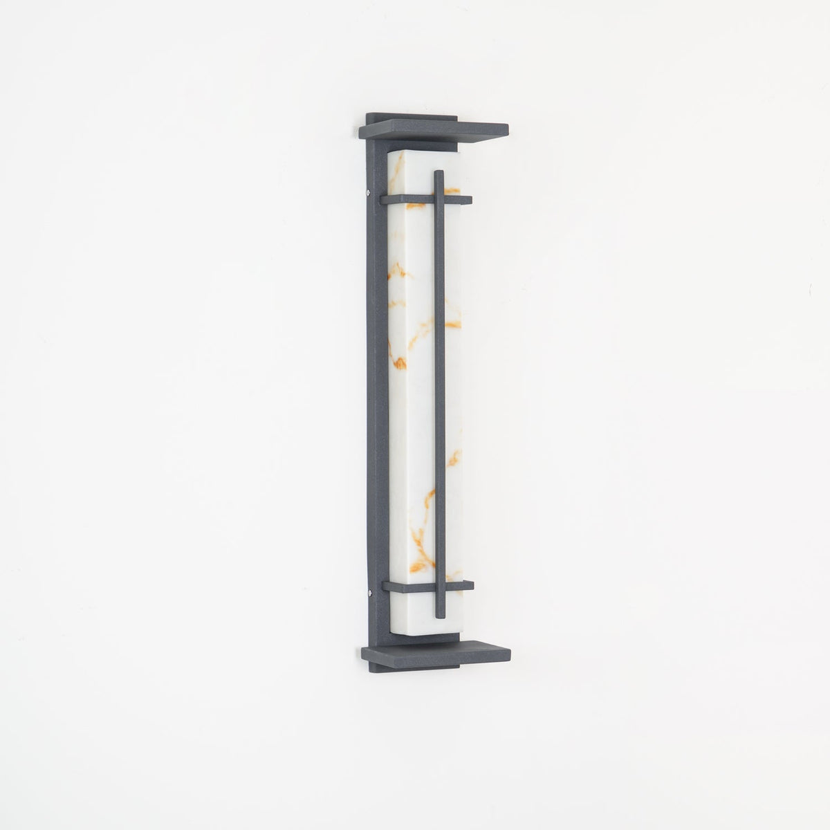 Modern Black Alabaster Wall Light – Tall Sconce for Porch