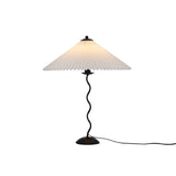 Modern Black Metal Table Lamp – Wavy Pleated Shade