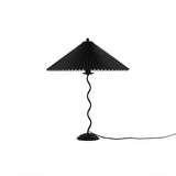 Modern Black Metal Table Lamp – Wavy Pleated Shade