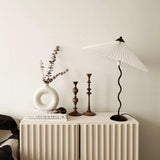 Modern Black Metal Table Lamp – Wavy Pleated Shade