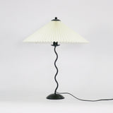 Modern Black Metal Table Lamp – Wavy Pleated Shade