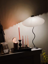 Modern Black Metal Table Lamp – Wavy Pleated Shade