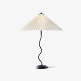 Modern Black Metal Table Lamp – Wavy Pleated Shade
