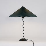 Modern Black Metal Table Lamp – Wavy Pleated Shade