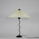 Modern Black Metal Table Lamp – Wavy Pleated Shade