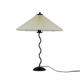Modern Black Metal Table Lamp – Wavy Pleated Shade