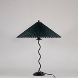 Modern Black Metal Table Lamp – Wavy Pleated Shade