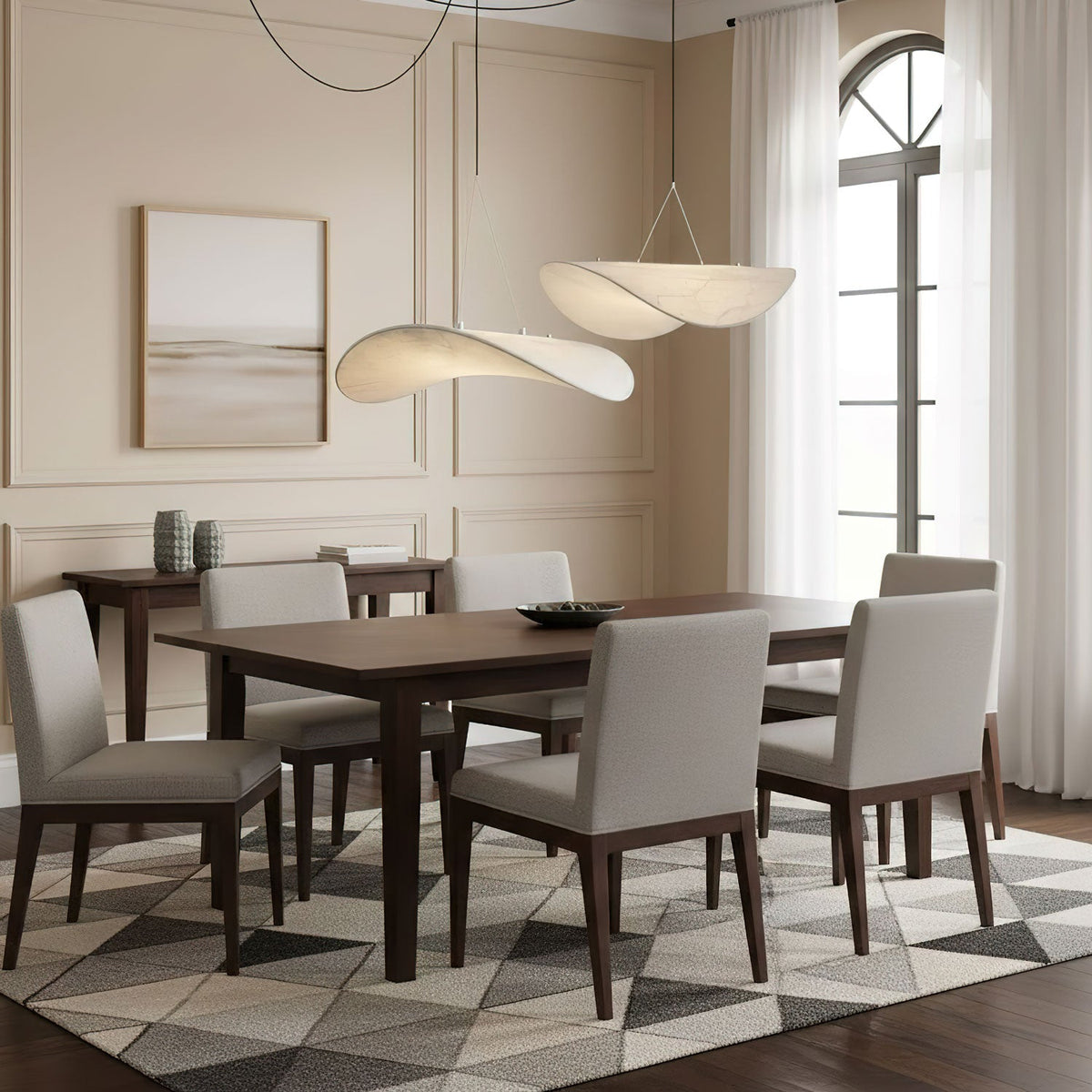 Modern Black Silk Pendant Light – Oval Cloud LED