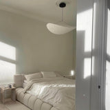 Modern Black Silk Pendant Light – Oval Cloud LED