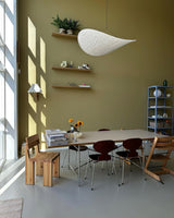 Modern Black Silk Pendant Light – Oval Cloud LED