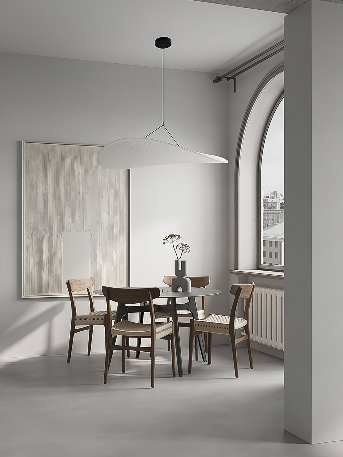 Modern Black Silk Pendant Light – Oval Cloud LED